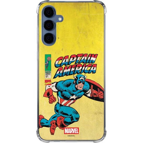 Marvel Classic Comics Captain America Galaxy A55 5G Clear Case