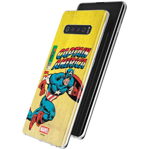 Marvel Classic Comics Captain America Galaxy S10 Plus Skin