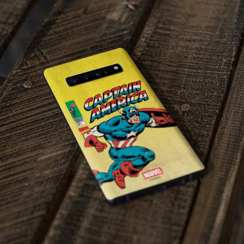 Marvel Classic Comics Captain America Galaxy S10 Skin