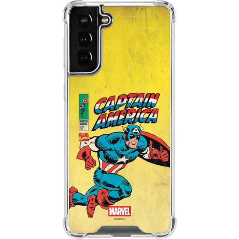 Marvel Classic Comics Captain America Galaxy S21 FE Clear Case