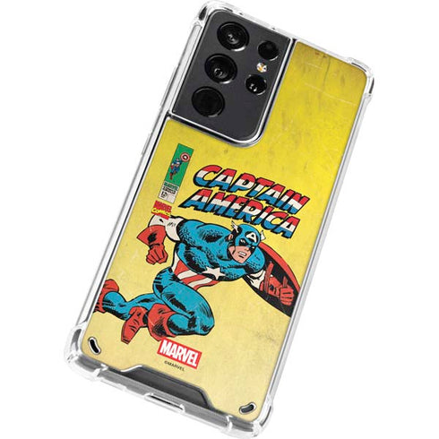 Marvel Classic Comics Captain America Galaxy S21 Ultra 5G Clear Case