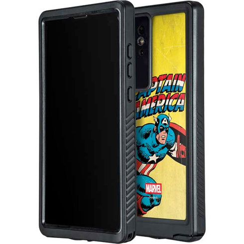 Marvel Classic Comics Captain America Galaxy S24 Ultra Waterproof Case
