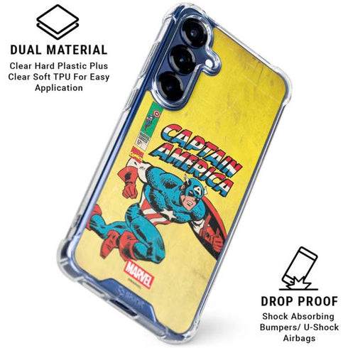 Marvel Classic Comics Captain America Galaxy S25 Plus Clear Case