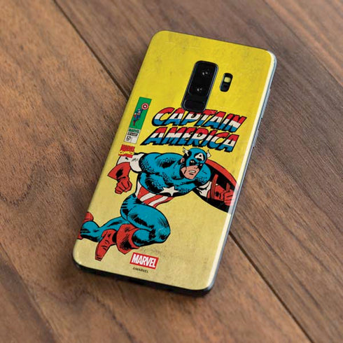 Marvel Classic Comics Captain America Galaxy S9 Plus Skin