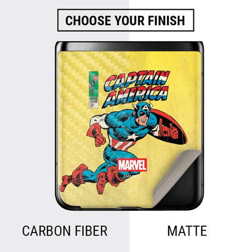 Marvel Classic Comics Captain America Galaxy Z Flip Skin