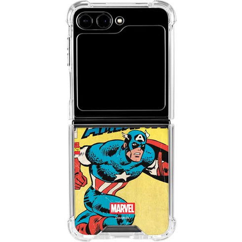Marvel Classic Comics Captain America Galaxy Z Flip5 5G Clear Case