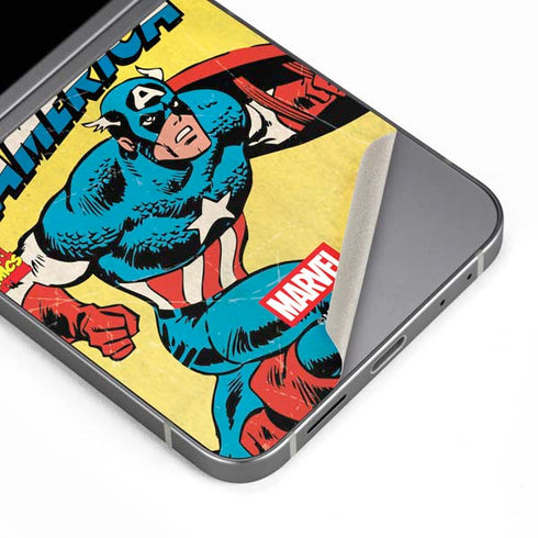 Marvel Classic Comics Captain America Galaxy Z Flip6 Skin