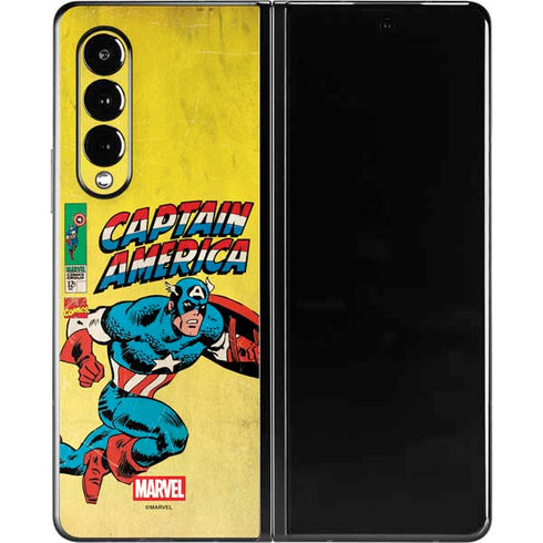 Marvel Classic Comics Captain America Galaxy Z Fold3 5G Skin
