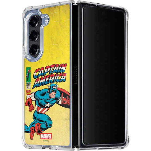 Marvel Classic Comics Captain America Galaxy Z Fold5 5G Clear Case
