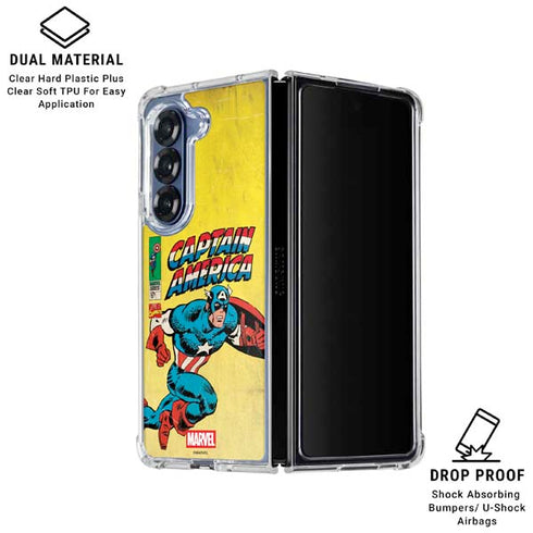 Marvel Classic Comics Captain America Galaxy Z Fold7 Clear Case