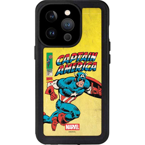 Marvel Classic Comics Captain America iPhone 14 Pro Waterproof Case
