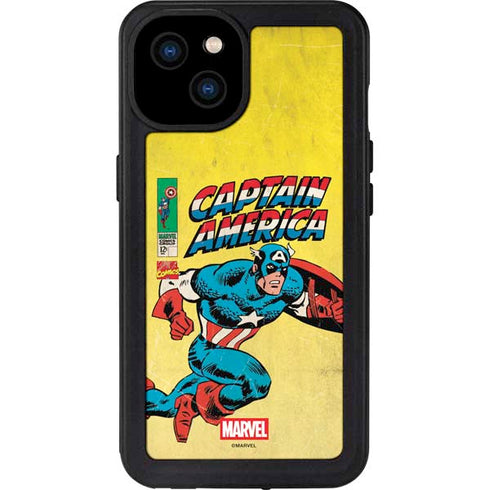 Marvel Classic Comics Captain America iPhone 15 Plus Waterproof Case