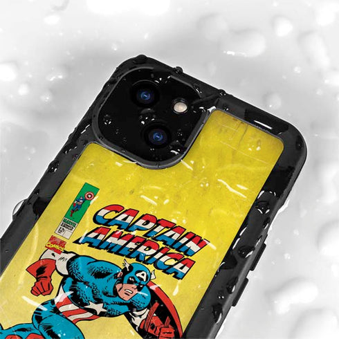 Marvel Classic Comics Captain America iPhone 15 Plus Waterproof Case
