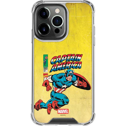 Marvel Classic Comics Captain America iPhone 15 Pro Clear Case