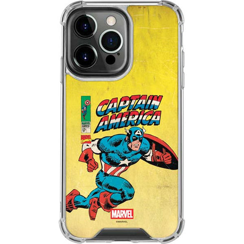 Marvel Classic Comics Captain America iPhone 15 Pro Max Clear Case