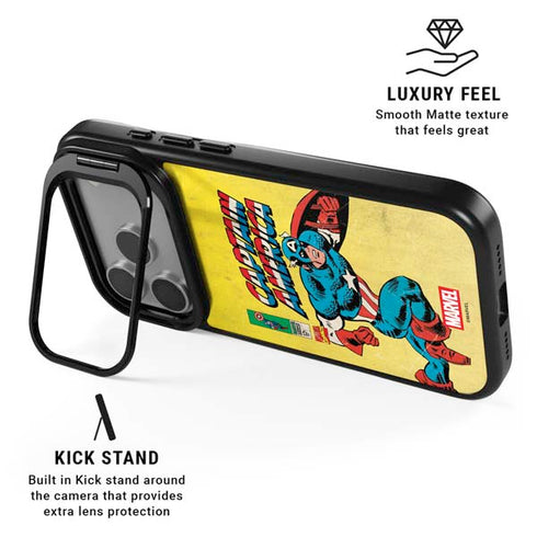 Marvel Classic Comics Captain America iPhone 17 Pro Max Kickstand Case