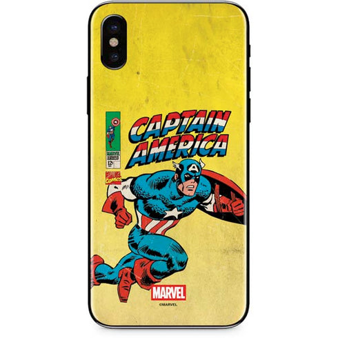 Marvel Classic Comics Captain America iPhone X Skin