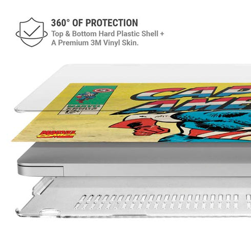 Marvel Classic Comics Captain America MacBook Pro 16in (2021-25) Case plus Skin