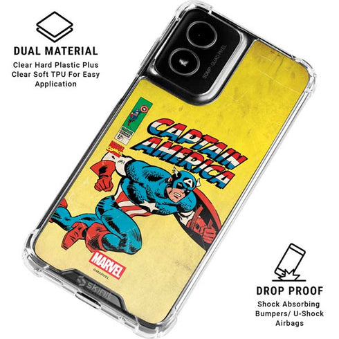 Marvel Classic Comics Captain America Moto G Power 5G (2024) Clear Case