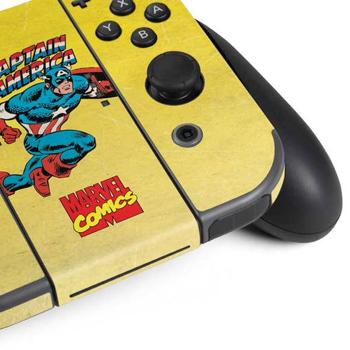 Marvel Classic Comics Captain America Nintendo Switch (2017-2021) Joy-Con Controller Skin