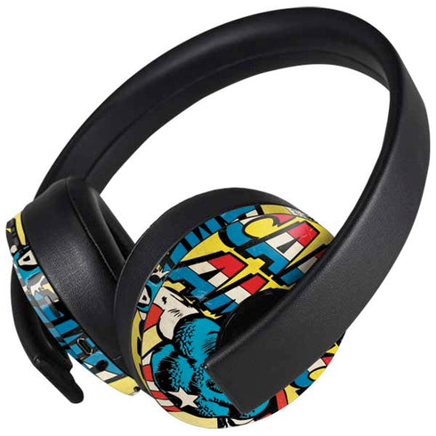 Marvel Classic Comics Captain America PlayStation 4 Gold Wireless Headset Skin