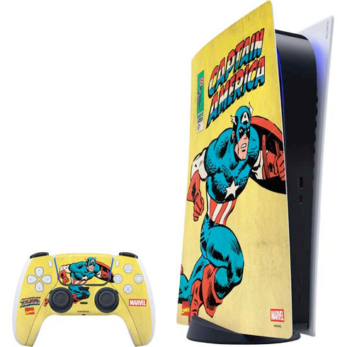 Marvel Classic Comics Captain America PlayStation PS5 Skins