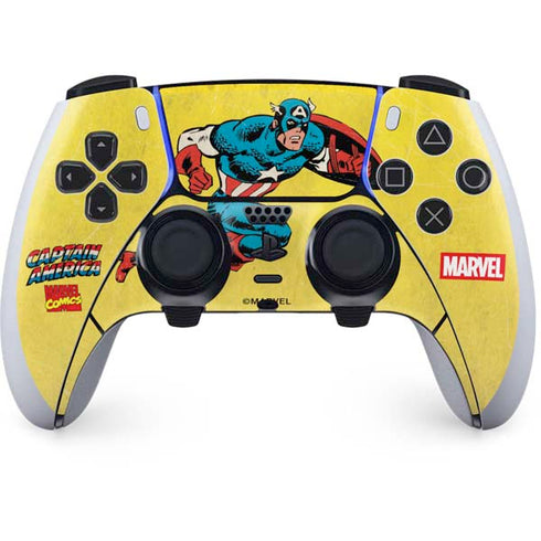 Marvel Classic Comics Captain America PS5 DualSense Edge Pro Controller Skin