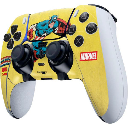 Marvel Classic Comics Captain America PS5 DualSense Edge Pro Controller Skin