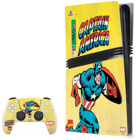 Marvel Classic Comics Captain America PS5 Pro Bundle Skin