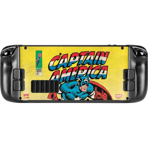 Marvel Classic Comics Captain America Steam Deck Handheld Gaming Computer Skin