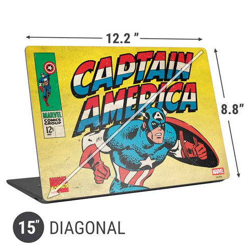 Marvel Classic Comics Captain America Universal Laptop 15in (12.2 x 8.8in) Skin