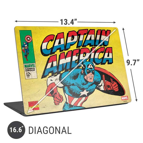 Marvel Classic Comics Captain America Universal Laptop 16.6in (13.4 x 9.7in) Skin