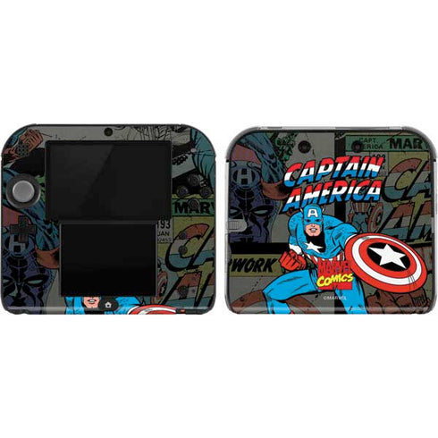 Marvel Classic Comics Captain America Vintage Nintendo 2DS Skin