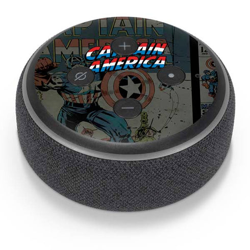 Marvel Classic Comics Captain America Vintage Amazon Echo Dot Skin