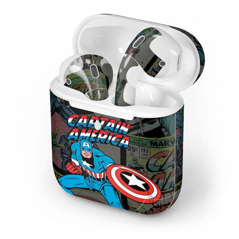 Marvel Classic Comics Captain America Vintage Apple AirPods 2 Skin