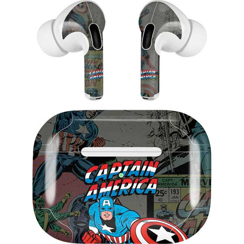Marvel Classic Comics Captain America Vintage AirPods Skins