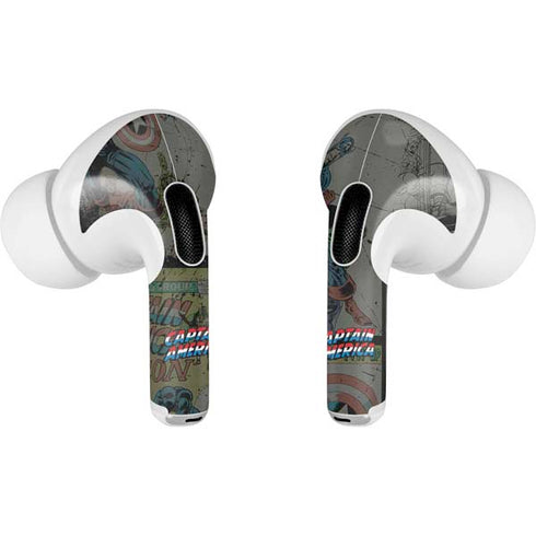 Marvel Classic Comics Captain America Vintage AirPods Skins