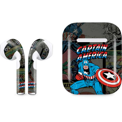 Marvel Classic Comics Captain America Vintage Apple AirPods Skin