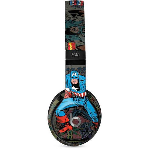 Marvel Classic Comics Captain America Vintage Beats Solo 2 Wired Skin