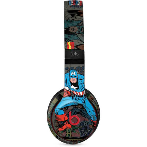 Marvel Classic Comics Captain America Vintage Beats Solo 3 Wireless Skin