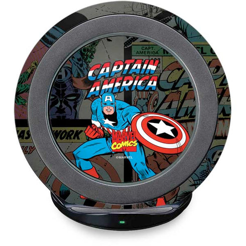 Marvel Classic Comics Captain America Vintage Fast Charge Wireless Charging Stand Skin