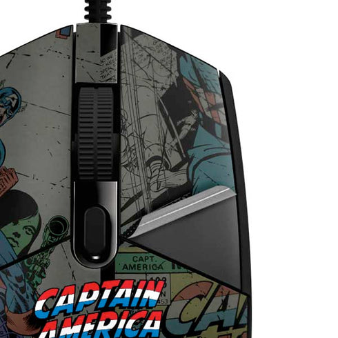 Marvel Classic Comics Captain America Vintage G203 Prodigy RGB Wired Gaming Mouse Skin