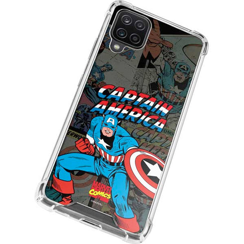 Marvel Classic Comics Captain America Vintage Galaxy A12 Clear Case