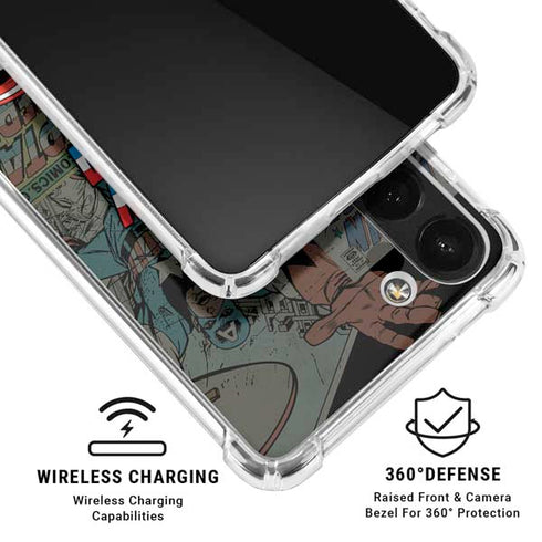 Marvel Classic Comics Captain America Vintage Galaxy A13 5G Clear Case