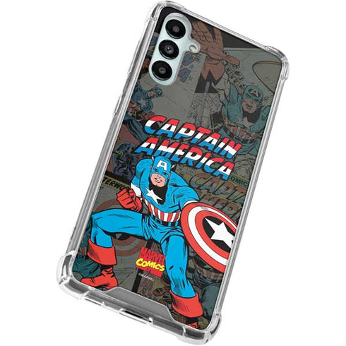 Marvel Classic Comics Captain America Vintage Galaxy A15 5G Clear Case