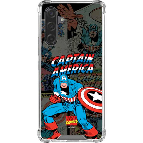 Marvel Classic Comics Captain America Vintage Galaxy A17 Clear Case