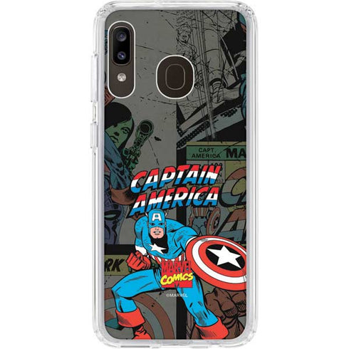 Marvel Classic Comics Captain America Vintage Galaxy A20 Clear Case