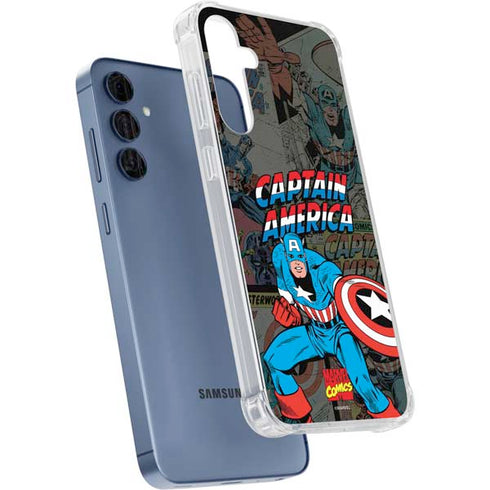 Marvel Classic Comics Captain America Vintage Galaxy A35 5G Clear Case