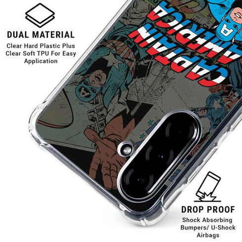 Marvel Classic Comics Captain America Vintage Galaxy A36 5G Clear Case