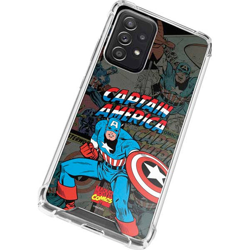 Marvel Classic Comics Captain America Vintage Galaxy A52 5G Clear Case